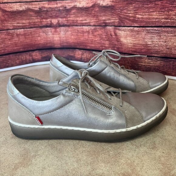 Dorking By Fluchos Karen Silver Metallic Lace Shoes Sneakers - Picture 3 of 13